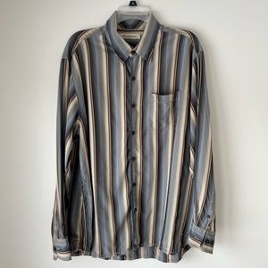 Tommy Bahama Silk Stripe Long Sleeved Shirt XL